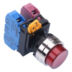 Red 22mm Metal Bezel Momentary Push Button Switch 1NO-1NC IP65 YW4L-M2E11Q0R Red 22mm Metal Bezel Momentary Push Button Switch 1NO-1NC IP65 YW4L-M2E11Q0R
