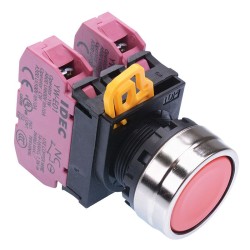 Red 22mm Metal Bezel Momentary Push Button Switch 2NC IP65 YW4B-M1E02R Red 22mm Metal Bezel Momentary Push Button Switch 2NC IP65 YW4B-M1E02R