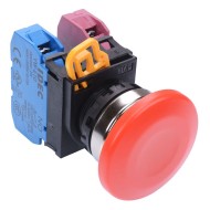 Red 22mm Metal Bezel Mushroom Maintained Push Button Switch 1NO-1NC IP65 YW4B-A4E11R Red 22mm Metal Bezel Mushroom Maintained Push Button Switch 1NO-1NC IP65 YW4B-A4E11R