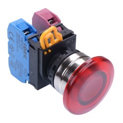 Red 22mm Metal Bezel Mushroom Maintained Push Button Switch 1NO-1NC IP65 YW4L-A4E11Q0R Red 22mm Metal Bezel Mushroom Maintained Push Button Switch 1NO-1NC IP65 YW4L-A4E11Q0R