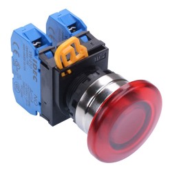 Red 22mm Metal Bezel Mushroom Maintained Push Button Switch 2NO IP65 YW4L-A4E20Q0R Red 22mm Metal Bezel Mushroom Maintained Push Button Switch 2NO IP65 YW4L-A4E20Q0R