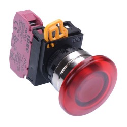 Red 22mm Metal Bezel Mushroom Maintained Push Button Switch NC IP65 YW4L-A4E01Q0R Red 22mm Metal Bezel Mushroom Maintained Push Button Switch NC IP65 YW4L-A4E01Q0R