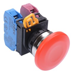 Red 22mm Metal Bezel Mushroom Momentary Push Button Switch 1NO-1NC IP65 YW4B-M4E11R Red 22mm Metal Bezel Mushroom Momentary Push Button Switch 1NO-1NC IP65 YW4B-M4E11R