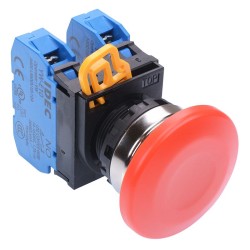 Red 22mm Metal Bezel Mushroom Momentary Push Button Switch 2NO IP65 YW4B-M4E20R Red 22mm Metal Bezel Mushroom Momentary Push Button Switch 2NO IP65 YW4B-M4E20R