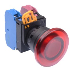 Red 22mm Mushroom Maintained Push Button Switch 1NO-1NC IP65 YW1L-A4E11Q0R Red 22mm Mushroom Maintained Push Button Switch 1NO-1NC IP65 YW1L-A4E11Q0R