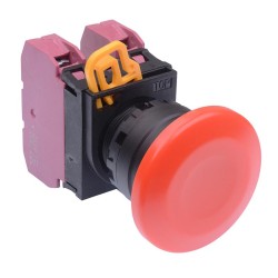 Red 22mm Mushroom Momentary Push Button Switch 2NC IP65 YW1B-M4E02R Red 22mm Mushroom Momentary Push Button Switch 2NC IP65 YW1B-M4E02R