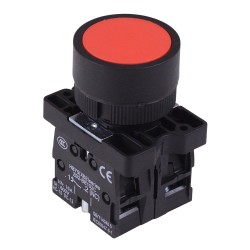 Red Momentary 22mm Flat Push Button Switch NO/NC