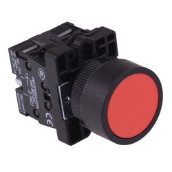 Red Momentary 22mm Flat Push Button Switch NO/NC