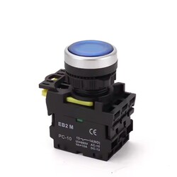 self-locking Industrial push button Switches 22mm IP65 waterproof NO NC round flat LED plastic momentary push button switches with light