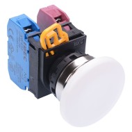 White 22mm Metal Bezel Mushroom Maintained Push Button Switch 1NO-1NC IP65 YW4B-A4E11W White 22mm Metal Bezel Mushroom Maintained Push Button Switch 1NO-1NC IP65 YW4B-A4E11W