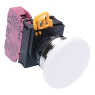 White 22mm Metal Bezel Mushroom Maintained Push Button Switch NC IP65 YW4B-A4E01W White 22mm Metal Bezel Mushroom Maintained Push Button Switch NC IP65 YW4B-A4E01W
