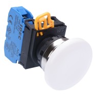 White 22mm Metal Bezel Mushroom Maintained Push Button Switch NO IP65 YW4B-A4E10W White 22mm Metal Bezel Mushroom Maintained Push Button Switch NO IP65 YW4B-A4E10W