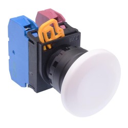 White 22mm Mushroom Maintained Push Button Switch 1NO-1NC IP65 YW1B-A4E11W White 22mm Mushroom Maintained Push Button Switch 1NO-1NC IP65 YW1B-A4E11W