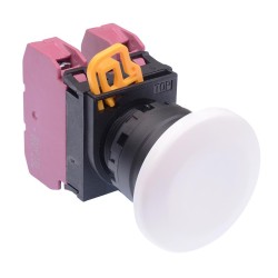 White 22mm Mushroom Maintained Push Button Switch 2NC IP65 YW1B-A4E02W White 22mm Mushroom Maintained Push Button Switch 2NC IP65 YW1B-A4E02W