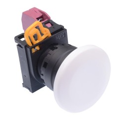 White 22mm Mushroom Momentary Push Button Switch NC IP65 YW1B-M4E01W White 22mm Mushroom Momentary Push Button Switch NC IP65 YW1B-M4E01W