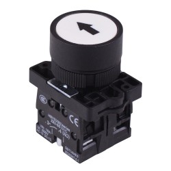 White Momentary 22mm Push Button Switch Black Arrow NO/NC