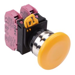 Yellow 22mm Metal Bezel Mushroom Momentary Push Button Switch 2NC IP65 YW4B-M4E02Y Yellow 22mm Metal Bezel Mushroom Momentary Push Button Switch 2NC IP65 YW4B-M4E02Y
