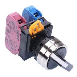 22mm Metal Bezel 3 Position Maintained Selector Switch 1NO-1NC IP65 YW4S-3E11N1