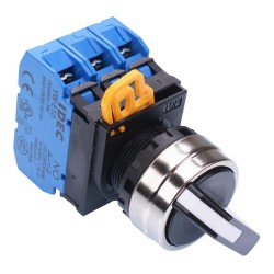 22mm Metal Bezel 3 Position Maintained Selector Switch 3NO IP65 YW4S-3E30
