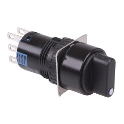 AS6M-33Y2P 3 Position 16mm Momentary Round Selector Switch DPDT AS6M-33Y2P 3 Position 16mm Momentary Round Selector Switch DPDT