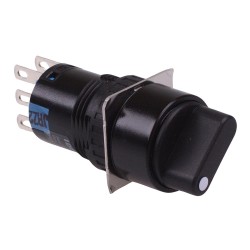 AS6M-3Y2P 3 Position 16mm Latching Round Selector Switch DPDT AS6M-3Y2P 3 Position 16mm Latching Round Selector Switch DPDT