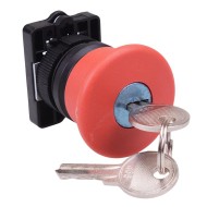 PtecMushK40 Key Release 40mm Emergency Stop Button Switch Plastic PtecMushK40 Key Release 40mm Emergency Stop Button Switch Plastic