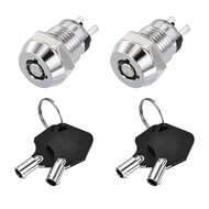 12mm 2 Positions Locking Push Button Key Switches With 2 Keys NO-OFF Silver Tone 2pcs 12mm 2 Positions Locking Push Button Key Switches With 2 Keys NO-OFF Silver Tone 2pcs