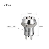 12mm 2 Positions Locking Push Button Key Switches With 2 Keys NO-OFF Silver Tone 2pcs 12mm 2 Positions Locking Push Button Key Switches With 2 Keys NO-OFF Silver Tone 2pcs