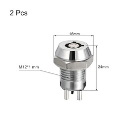 12mm 2 Positions Locking Push Button Key Switches With 2 Keys NO-OFF Silver Tone 2pcs 12mm 2 Positions Locking Push Button Key Switches With 2 Keys NO-OFF Silver Tone 2pcs