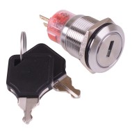 2 Position Latching 19mm Stainless Steel Key Switch IP40 NO/NC 2 Position Latching 19mm Stainless Steel Key Switch IP40 NO/NC