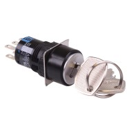AS6M-2KT2PAC 2 Position 16mm Latching Key Switch DPDT AS6M-2KT2PAC 2 Position 16mm Latching Key Switch DPDT