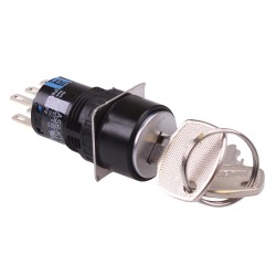 AS6M-2KT2PAC 2 Position 16mm Latching Key Switch DPDT AS6M-2KT2PAC 2 Position 16mm Latching Key Switch DPDT