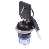 Black On-On 2 Way 19mm Key Switch DPDT 4A LK68GB126M3 Black On-On 2 Way 19mm Key Switch DPDT 4A LK68GB126M3