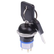 Black On-On 2 Way 19mm Key Switch DPDT 4A LK6SGB126M3 Black On-On 2 Way 19mm Key Switch DPDT 4A LK6SGB126M3