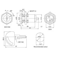 On-Off 16mm Metal Key Switch SPST 1A On-Off 16mm Metal Key Switch SPST 1A