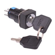 On-Off-On 3 Position 16mm Latching Key Switch 2NO/2NC 3A 250V On-Off-On 3 Position 16mm Latching Key Switch 2NO/2NC 3A 250V