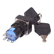 On-Off-On 3 Position 16mm Latching Key Switch 2NO/2NC 3A 250V On-Off-On 3 Position 16mm Latching Key Switch 2NO/2NC 3A 250V