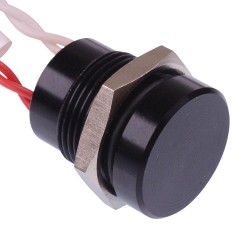 PBAR11F2000 Latching 16mm Black Piezo Switch Prewired IP68 SPST PBAR11F2000 Latching 16mm Black Piezo Switch Prewired IP68 SPST