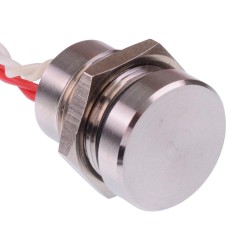 PBAR11FB000 Latching 16mm Stainless Steel Piezo Switch Prewired IP68 SPST PBAR11FB000 Latching 16mm Stainless Steel Piezo Switch Prewired IP68 SPST