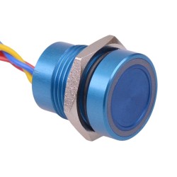 PBAR1AF1000N0B Blue LED 12VDC Momentary NO 16mm Piezo Switch Prewired IP68 PBAR1AF1000N0B Blue LED 12VDC Momentary NO 16mm Piezo Switch Prewired IP68