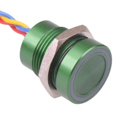 PBAR1AF3000N0G Green LED 12VDC Momentary NO 16mm Piezo Switch Prewired IP68 PBAR1AF3000N0G Green LED 12VDC Momentary NO 16mm Piezo Switch Prewired IP68