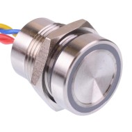 PBAR1AFB000A0W White illuminated 5VDC Momentary NO 16mm Piezo Switch Prewired IP68 PBAR1AFB000A0W White illuminated 5VDC Momentary NO 16mm Piezo Switch Prewired IP68