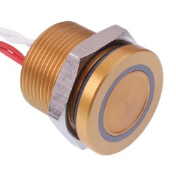 PBAR91F5000A2A Red/Green illuminated 5VDC Latching 19mm Piezo Switch Prewired IP68 PBAR91F5000A2A Red/Green illuminated 5VDC Latching 19mm Piezo Switch Prewired IP68