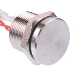 PBAR91FB000 Latching 19mm Stainless Steel Piezo Switch Prewired IP68 SPST PBAR91FB000 Latching 19mm Stainless Steel Piezo Switch Prewired IP68 SPST