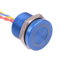 PBAR9AF1000N0B Blue LED 12VDC Momentary NO 19mm Piezo Switch Prewired IP68 PBAR9AF1000N0B Blue LED 12VDC Momentary NO 19mm Piezo Switch Prewired IP68