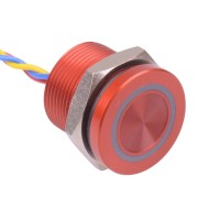 PBAR9AF6000N0S Red LED 12VDC Momentary NO 19mm Piezo Switch Prewired IP68 PBAR9AF6000N0S Red LED 12VDC Momentary NO 19mm Piezo Switch Prewired IP68