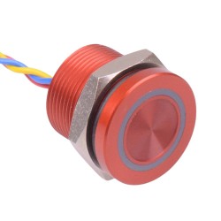 PBAR9AF6000N0S Red LED 12VDC Momentary NO 19mm Piezo Switch Prewired IP68 PBAR9AF6000N0S Red LED 12VDC Momentary NO 19mm Piezo Switch Prewired IP68