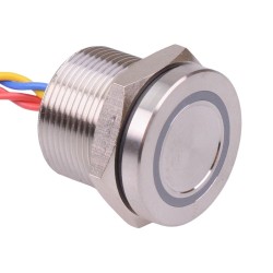 PBAR9AFB000A0G Green LED 5VDC Momentary NO 19mm Piezo Switch Prewired IP68 PBAR9AFB000A0G Green LED 5VDC Momentary NO 19mm Piezo Switch Prewired IP68