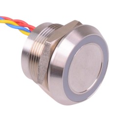PBARYAFB000EOB Blue LED 24V Stainless Steel Momentary NO 22mm Piezo Switch Prewired IP68 PBARYAFB000EOB Blue LED 24V Stainless Steel Momentary NO 22mm Piezo Switch Prewired IP68