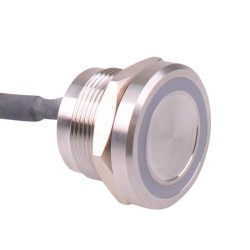 PBARZACB000E0W White LED 24V Stainless Steel Momentary NO 22mm Piezo Switch Prewired IP68 PBARZACB000E0W White LED 24V Stainless Steel Momentary NO 22mm Piezo Switch Prewired IP68